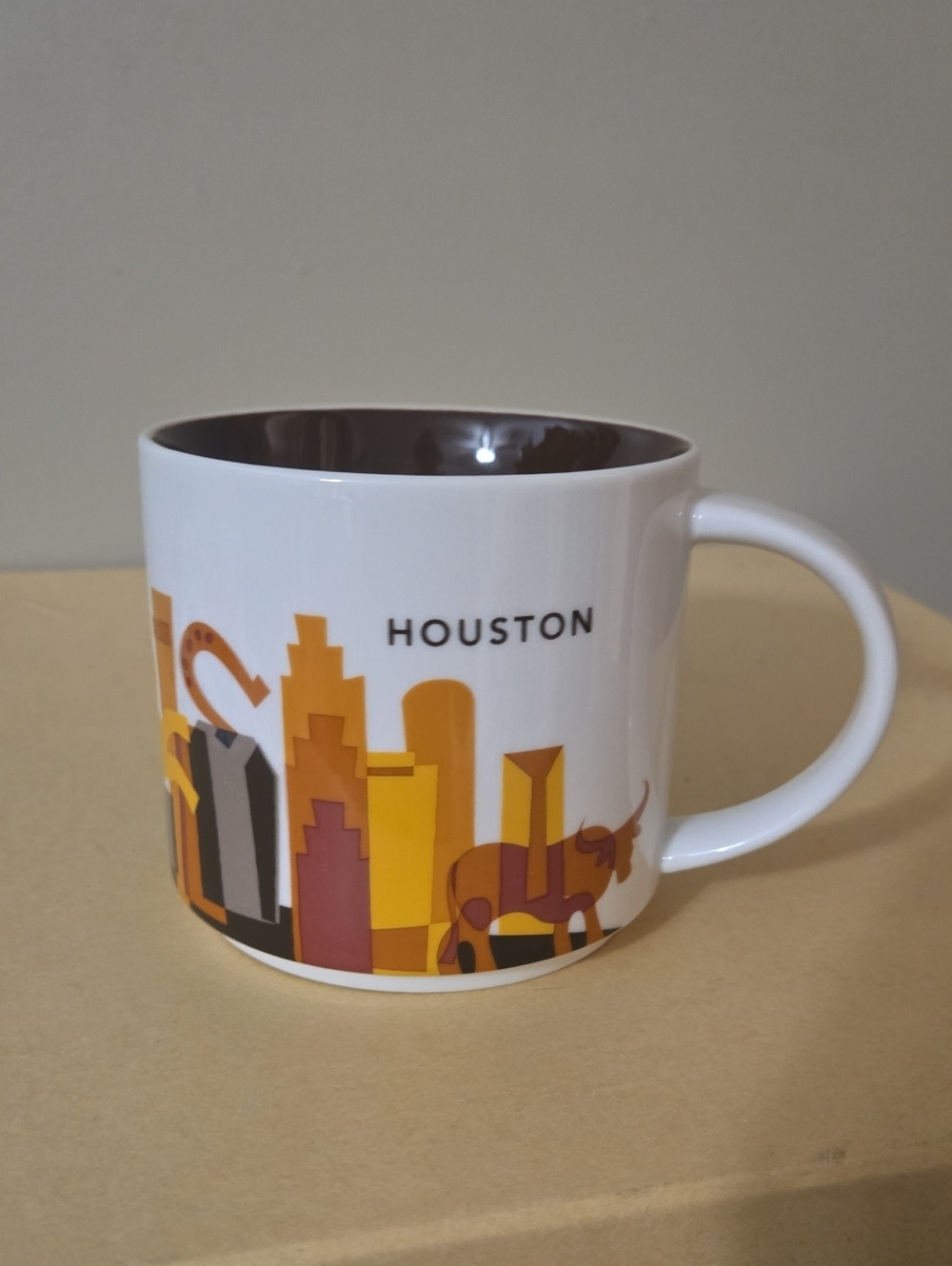 Starbucks Houston You Are Here Coffee Mug with Brown Interior Cowboy Space 2017